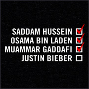 Hussein Bin Laden Gaddafi Bieber Checklist